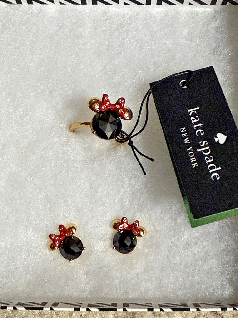 kate spade Disney x Kate Spade Jet Multi Ring Set Black & Gold Size 7 NWT